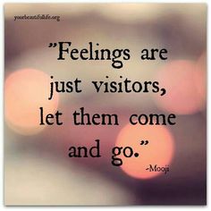 a quote from mooji that says feelings are just visitors, let them come and go