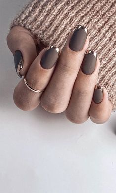 Nagellack Trends, Chrome Nails Designs, February Nails, French Nail Designs, Brown Nails, Elegant Nails