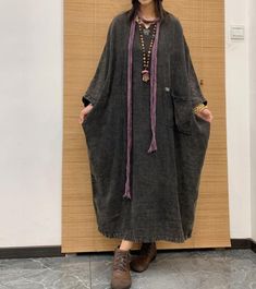 "【Fabric】 Linen 【Color】 black brown, green, caramel, Coffee purple 【Size】 Shoulder width is not limited Shoulder + sleeve 57cm/ 22 \" Bust 178cm / 69\" Length 120cm / 46\" Note: the effect of each monitor is different, there will inevitably be color difference, please pay attention to the buyer. Washing & Care instructions: -Hand wash or gently machine washable do not tumble dry -Gentle wash cycle (40oC) -If you feel like ironing (although should not be necessary) , do it with steam or while the Oversized Long Sleeve Maxi Dress For Fall, Brown Relaxed Fit Dress For Fall, Black Lagenlook Maxi Dress For Fall, Casual Loose Fit Maxi Dress For Fall, Bohemian Maxi Dress For Fall With Relaxed Fit, Casual Oversized Maxi Dress For Fall, Oversized Long Maxi Dress With Pockets, Oversized Black Maxi Dress For Fall, Black Long Sleeve Maxi Dress With Pockets