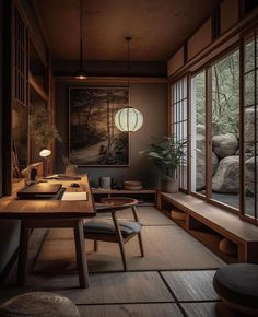 Bedroom Design Architecture, Japan Interior Design Bedroom, Zen Japanese Interior, Japan Scandinavian Interior Design, Dark Japanese Interior, Wood Room Ideas, Modern Orientalism Interior, Japan Scandinavian Interior