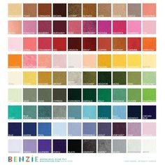 the color chart for different shades of paint