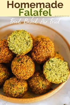 homemade falafel in a bowl with the title above it