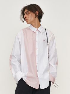 Editor's NotesNORNOT's oversized fit stripe shirt features a unique and trendy silhouette and great to wear in summer.- Oversized fit- Dropped shoulder- Spread collar- Stripe pattern- Button closure at front- Embroidery at chestMeasurements(in.)- Size: One size- Length: 31.9 in.- Chest: 54.3 in.- Shoulder: 22.4 in.- Sleeve length: 23.6 in.*Model informationMan - Height: 6'1 Weight: 127.9 lbs Size: One sizeComposition & Care- 100% Cotton- Machine washDesigner- by NORNOT White Shirt With Contrast Stripes For Spring, Oversized White Shirt With Striped Collar, White Button-up Top With Contrast Stripes, White Summer Shirt With Striped Collar, White Relaxed Fit Shirt With Vertical Stripes, White Button-up Shirt With Contrast Stripes, White Shirt With Signature Stripes For Spring, Oversized Cotton Shirt With Striped Collar, White Button-up Top With Vertical Stripes