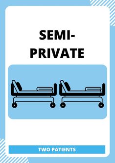 the cover of semi - private two patients, with an image of a hospital bed