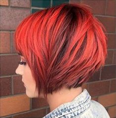 Hairstyles Red And Black, Flame Hair, Bob Hairstyles With Bangs, Summer Hair Color For Brunettes, Haircut And Color, Platinum Blonde Hair, Short Pixie Haircuts, Hair Inspiration Color, Orange Hair