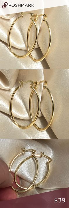 18k Gold Filled Tube Oval Hoop Earrings New! Made with 5 Layers Of Solid 18k & 24k Gold Won’t Tarnish Hypoallergenic, Nickel Free Arracadas Ovaladas Hold Hoops D24.16001M Jewelry Earrings 14k Gold Oval Hoop Earrings, Oval 14k Gold Hoop Earrings, Oval Tarnish Resistant Hoop Earrings For Gift, Oval Tarnish Resistant Hoop Earrings As Gift, Gold Oval Hoop Earrings Minimalist Style, Gold Oval Minimalist Hoop Earrings, Minimalist Gold Oval Hoop Earrings, Gold Minimalist Oval Hoop Earrings, Classic Gold Plated Oval Hoop Earrings