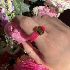 Funky Green Resin Ring | Local Eclectic – local eclectic Lilac Stone, Funky Pop, Funky Rings, Local Eclectic, Ring Trends, Resin Ring, Pop Of Color, Lilac, Cubic Zirconia