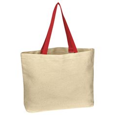 Made Of 8 Oz. Cotton Canvas, 20" Handles. Spot Clean/Air Dry. Custom Natural Cotton Canvas Tote Bag in Red | Totes | Grocery Totes Wedding Tote Bag, Promotional Bags, Grocery Tote Bag, Wedding Tote, Green Tote, Red Tote, Grocery Tote, Zipper Tote Bag, Zippered Tote