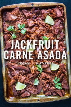 the cover of jackfrut carne asada, vegan not - free