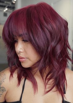 15 Maroon Hair Color Ideas, From Moody Merlots To Abstract Auburns Maroon Dyed Hair, Garnet Hair Color, Violet Red Hair Color, Reddish Purple Hair, Dark Maroon Hair, Maroon Hair Color, Purple Red Hair Color, Hair Color For Fall, Merlot Hair Color