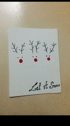 a piece of paper with reindeer antlers on it and the words set it snow