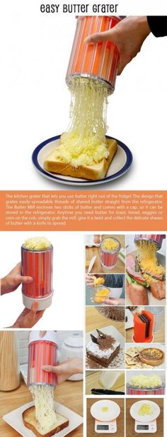 the instructions for making an easy butter grater are shown in this article, with pictures showing