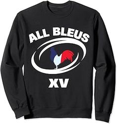 a black sweatshirt with the words all bleus xxv and roosters on it