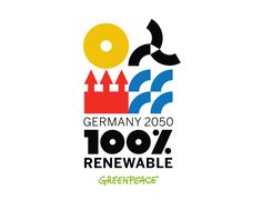 the logo for germany's greenpeace, which has been designed by german designers