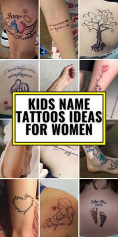 Memorable Family-Inspired Kids Name Tattoos Ideas for Women on Shoulder with Birthdate