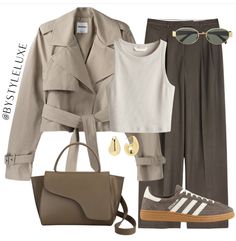 Spezial Adidas, Shop The Outfit, Spring Summer Capsule Wardrobe, Effortlessly Chic Outfits, Trending Fashion Outfits, Smart Casual Outfit, Wool Trousers, Brown Coat