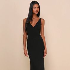 Brand New Dress With Tags From Lulu's With Tags Still On. I Bought It For A Bridesmaids Dress But The Bride Changed Her Mind On The Color Last Minute And It Was Too Late For Me To Return It. Super Flattering And Snatched My Body! Here Are Details From The Website: Https://Www.Lulus.Com/Products/Melora-Black-Sleeveless-Maxi-Dress/552622.Html?Campaign_name=Order_shipped_daisy Fit Bust: Great For Any Cup Size. Waist: Fitted - Stretchy Fabric Allows Custom Fit. Hip: Fitted - Stretchy Fabric Allows R Black Sleeveless Maxi Dress For Night Out, Black V-neck Sleeveless Dress For Date Night, Black Spaghetti Strap Dress With Flattering Silhouette, Black Dress With Spaghetti Straps And Flattering Silhouette, Black Sleeveless Dress With Flattering Silhouette, Black Sleeveless Dress With Flattering Silhouette For Party, Black Sleeveless Gala Dress, Sleeveless Black Gala Dress, Black Sleeveless Party Dress With Flattering Silhouette