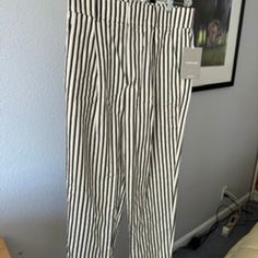 White/Black/Brown Stripped Never Been Worn Everlane Trousers, Size 6. Very Cute And Comfortable-- Just A Little To Small For Me. Everlane Pants, Jumpsuit Trousers, Pant Jumpsuit, Black And Brown, White Black, White And Black, Pants For Women, Trousers, Size 6