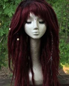 Dread Colors, Synthetic Dreads Hairstyles, Dread Ideas, Punky Hair, Pirate Hair, Red Dreads, Hippie Dreads, Dread Lock, Dreadlock Wig