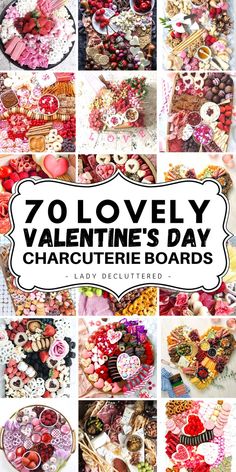 a collage of valentine's day pictures with the words 70 lovelyly valentine's day charlotte boards