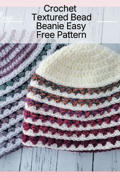 Create this beautiful crochet textured hat with this free pattern!