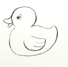 a drawing of a rubber duck on a white background