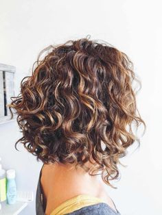 Curly Cuts, Highlights Curly, Angled Bob Hairstyles, Layered Curly Hair, For School, Hairstyles For, Ombré Hair, Haircuts For Curly Hair