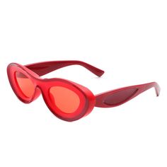 Cramilo Eyewear Sunglasses Red Alba - Oval Retro Round Tinted Fashion Cat Eye Sunglasses Hanging Furniture, Red Accessories, Round Frames, Socks And Sandals, Retro Stil, Style Gift, Colored Sunglasses, Sunglass Frames, Collar And Leash