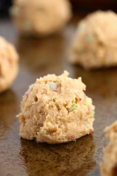 some cookies are sitting on a cookie sheet