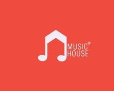 the music house logo on a red background with a white musical note in the center