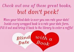 two heart shaped books with the words,'check out one of these great books, but don't peek '