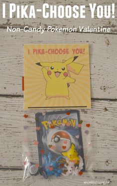 the pokemon valentine's day card is on display