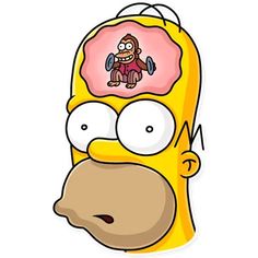 the simpsons face has been drawn in pink and yellow