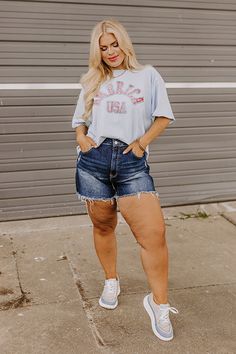 - These flirty cut off shorts will become your best friend this summer! - Unlined stretchy denim material with faded accent and distressed detailing - A waistline with belt loops, a hidden zip fly, and button closure - A functional four pocket cut - A figure flattering silhouette that ends in upper-thigh length frayed hemlines High Waist Shorts, Denim Material, Cut Off Shorts, High Waisted Shorts, Cut Off, This Summer, Best Friend, Jean Shorts, High Waist