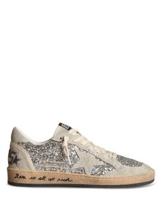 Golden Goose Women's Ball Star Glitter Low Top Sneakers Ballstar Golden Goose Outfit, Sparkling Low-top Sporty Sneakers, Sporty Sparkling Low-top Sneakers, Sporty Low-top Sparkling Sneakers, Glitter Sneakers Outfit, Golden Goose Ball Star, Golden Goose Outfit, Glitter Outfit, Glitter Sneakers