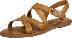 Amazon.com | TOMS Women's Sicily Slingback Sandal | Flats Tan Leather Sandals, Hiking Sandals, Perfect Date, Slingback Sandal, Sicily, Womens Slippers, Shoe Brands