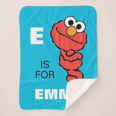 an e is for elm sesame street blanket