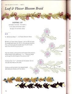 an open book with flowers on it and instructions for how to crochet them