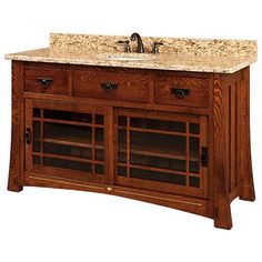 Amish USA Made Handcrafted Morgan 60 Vanity - With Inlays sold by Online Amish Furniture LLC Mission Bathroom Vanity, Mission Style Bathroom, 60 Vanity, 60" Bathroom Vanity, 60" Vanity, Craftsman Bathroom, Mission Style Furniture, Primitive Bathrooms, Bathroom Vanity Cabinet