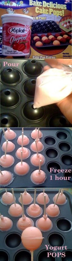 an image of some food that is being made in muffin tins and ice cream