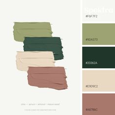 the color palette is green, brown, and beige