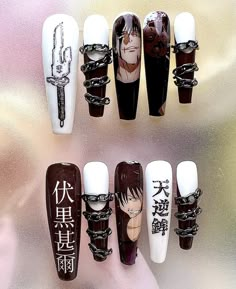 Dainty Nails, Finger Biting, Hippie Nails, Punk Nails, Creative Nail Art, Anime Nails, Gel Nails Diy, Really Cute Nails