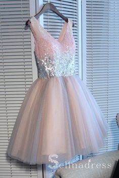 Ball Gown Sparkle, Sequin Ball Gown, Short Formal Dress, Mini Prom Dresses