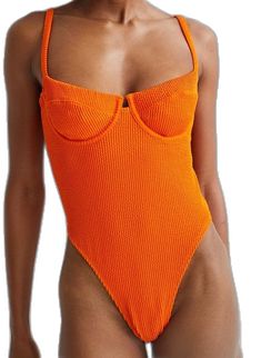 Trendy Fitted Ruched Swimwear, H&m Sleeveless Beach Swimwear, H&m Fitted Swimwear For Spring, Crinkled Fabric, Underwire Swimsuit, Orange Swimsuit, Pink Swimsuit, Y2k Fashion, Trending Now