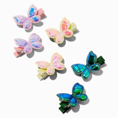 Holographic Butterfly Hair Clips - 6 Pack Holographic Butterfly, Fairycore Fashion, Butterfly Hair Clips, Hair Pack, Fun Hair, Butterfly Hair Clip, Fashionable Jewelry, Butterfly Hair, Jewelry And Accessories