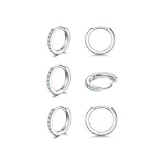 PRICES MAY VARY. 【HIGH QUALITY】Please be aware that these 6mm(0.24 in) hoop earrings are very small. This Sterling Silver Huggie Hoop Earring is made of 925 Sterling Silver post,Hypoallergenic.Best Choice for Sensitive Ears. Earrings Surface Mounted with Sparkling AAA Cubic Zirconia,High Polish make it Delicate and Shining. 【CLASSICAL&TIMELESS】Simple and Classical Hoop design,Classical and Timeless.You will be more Beautiful and Elegant when You Wearing this CZ Hoop Earrings.This Small Silver ho Small Silver Hoop Earrings, Ear Piercings Tragus, Cubic Zirconia Hoop Earrings, Black Hoops Earrings, Piercing Earrings, Tiny Hoop Earrings, Hoop Design, Tiny Earrings, Earrings Ear