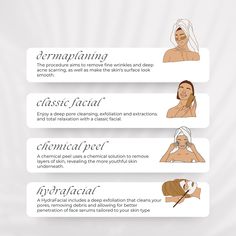 Here’s a quick breakdown of the different type of treatments you can try depending on your skincare wants + needs. Save + share this post and be sure to follow @chloe_lear for more tips. I’ve tried a few of these treatments on myself or during a spa trip@and would highly recommend creating a monthly routine that incorporates at least one type of the facials listed And know that if your budget doesn’t allow for a facial at a spa or from a licensed esthetician, you can still treat your skin ... Contraindications For Facial, Different Types Of Facials, Facial Menu Of Services, Spa Facial Aesthetic, Esthetician School Aesthetic, Facial Studio, Esthetician Posts, Esthetician Facial