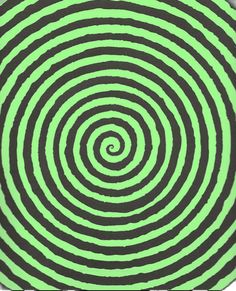 a green and black circular design on a white background with the center spiral in the middle