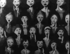 an image of many people with creepy faces