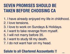 a poster with the words seven proms should be taken before choosing ca and i have already enjoyed my life in childhood